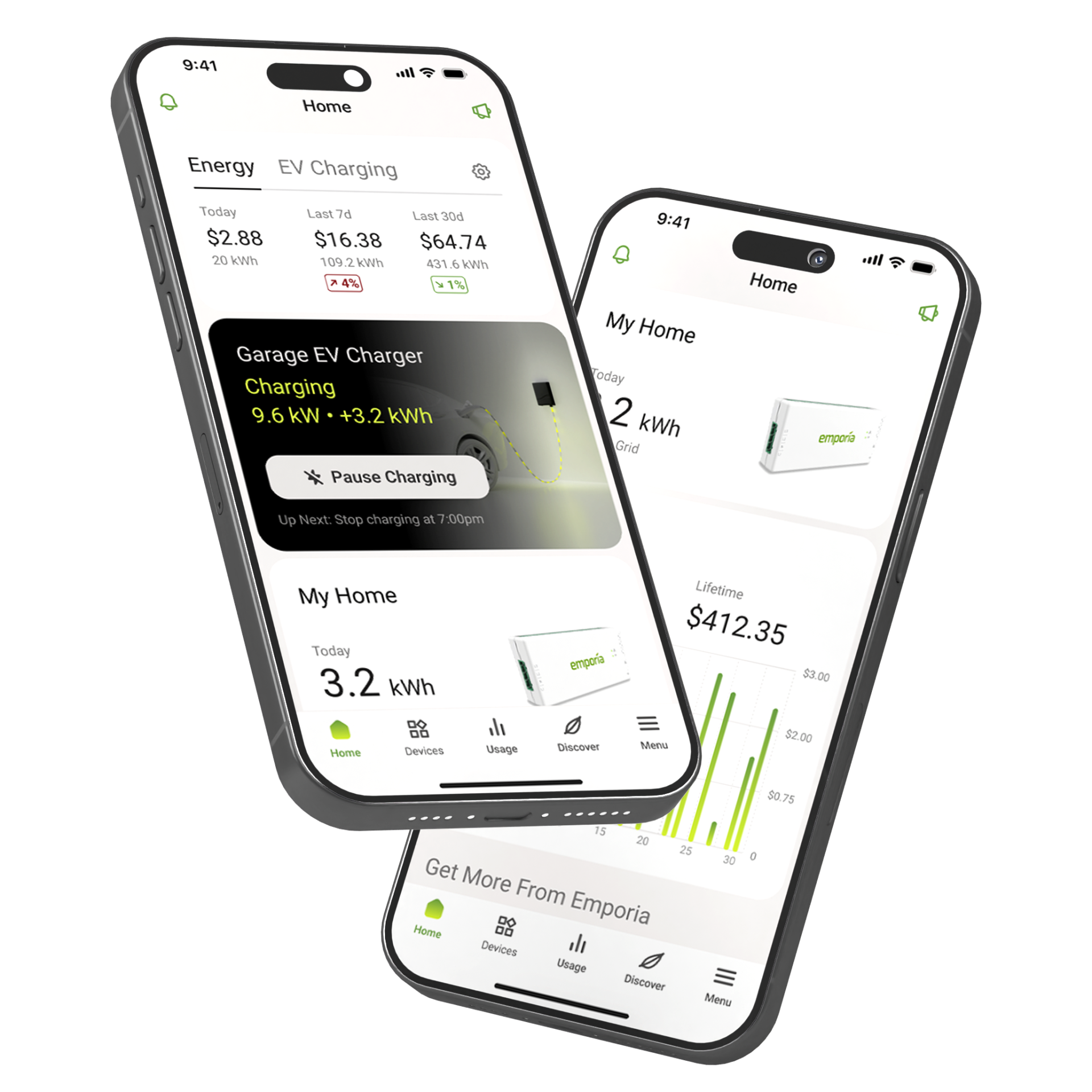 Emporia app shown on two mobile phones
