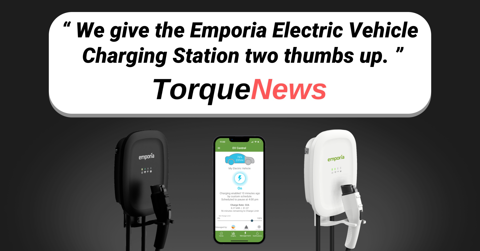 Emporia EV Charger Gets "Two Thumbs Up" From Torque News