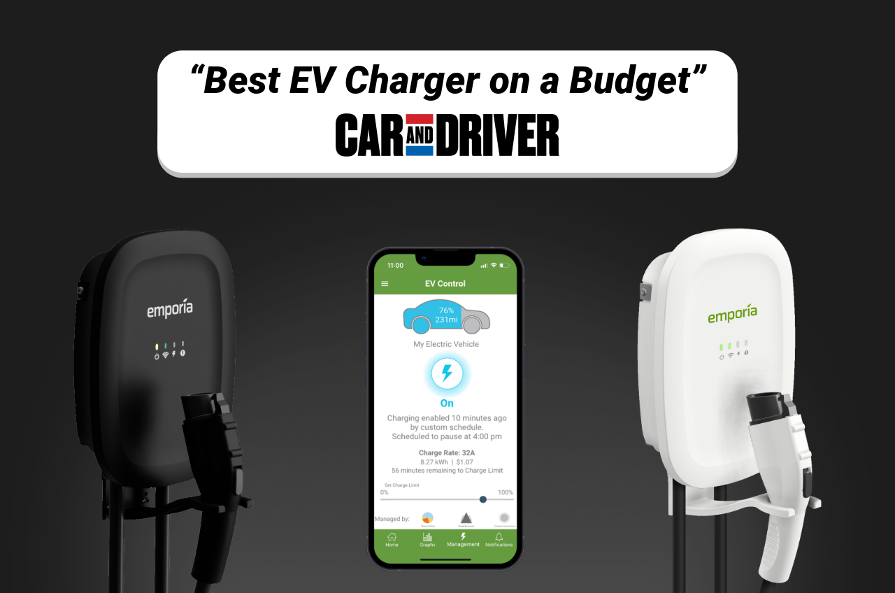 Car and Driver Names Emporia "Best EV Charger on Budget"
